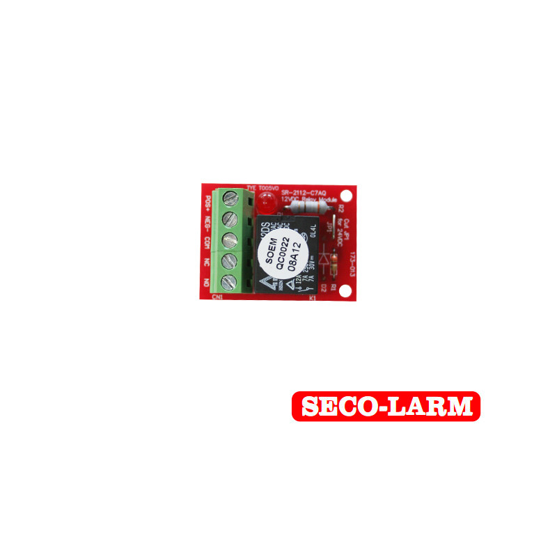RELEVADOR MINI SR-2112-C7AQ SECO-LARM 1 PIEZA OPERA CON 12VCD 35mA / 24VCD 40MA SOPORTA HASTA 40AMP