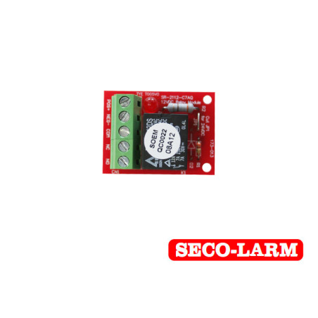 RELEVADOR MINI SR-2112-C7AQ SECO-LARM 1 PIEZA OPERA CON 12VCD 35mA / 24VCD 40MA SOPORTA HASTA 40AMP