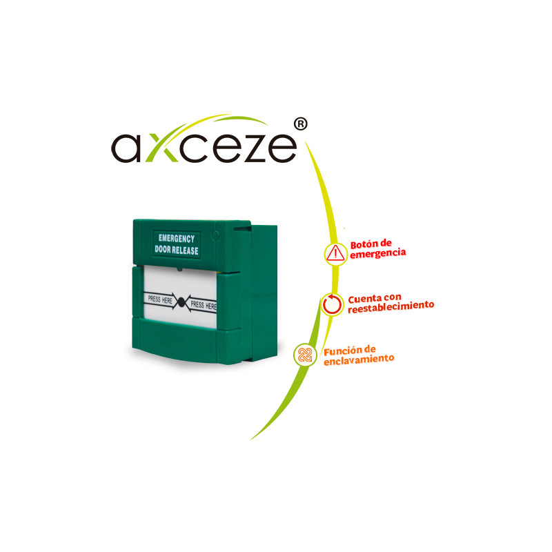BOTON DE EMERGENCIA CON RESTABLECIMIENTO POR MEDIO DE LLAVE MODELO AX-CPOINT DE AXCEZE