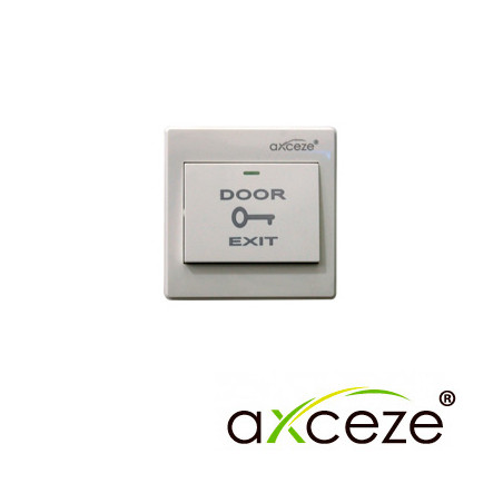 BOTON LIBERADOR AXCEZE AX-B40 BOTON TIPO PUSH FABRICADO EN PLASTICO INCLUYE BASE MEDIDAS 86 X 86 X 25 MM CONEXION A 2 HILOS CUEN