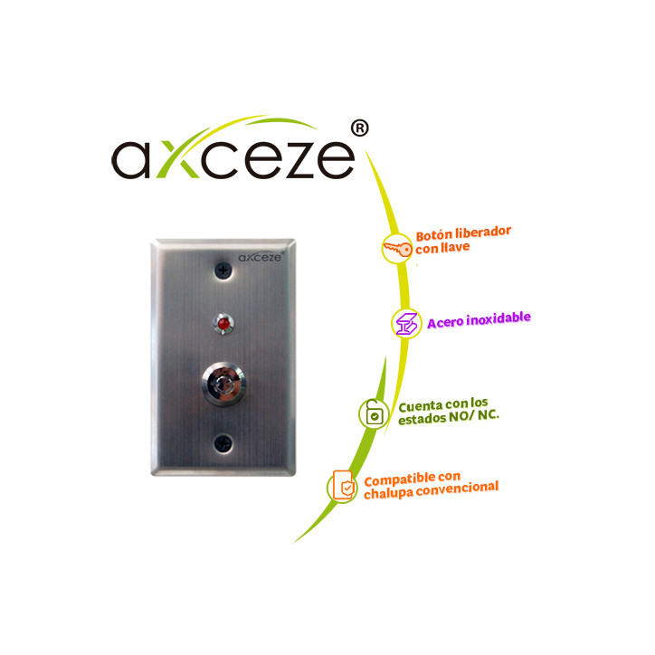 Switch tipo llave tipo seguridad ON/OFF SPDT con 2 llaves indicador con luz roja AXCEZE AX-K40 Switch tipo llave tipo seguridad ON/OFF SPDT con 2 llaves indicador con luz roja AXCEZE AX-K40
