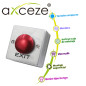 BOTON LIBERADOR AXCEZE AX-B55 BOTON TIPO PUSH CON FORMA DE HONGO EN COLOR ROJO INCLUYE BASE METALICA FABRICADO EN ALEACION DE ZI