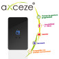 BOTON DE SALIDA SIN CONTACTO AX-B100 AXCEZE FORMATO VERTICAL CUBIERTA PLASTICA COLOR NEGRO LED INDICADOR DE ESTADO DISTANCIA DE 