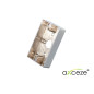 CAJA PARA BOTON AXCEZE AX-PBOX70114 DIMENSIONES 114 X 70 X 25MM FABRICADA EN ALUMINIO IDEAL PARA MONTAJE SUPERFICIAL