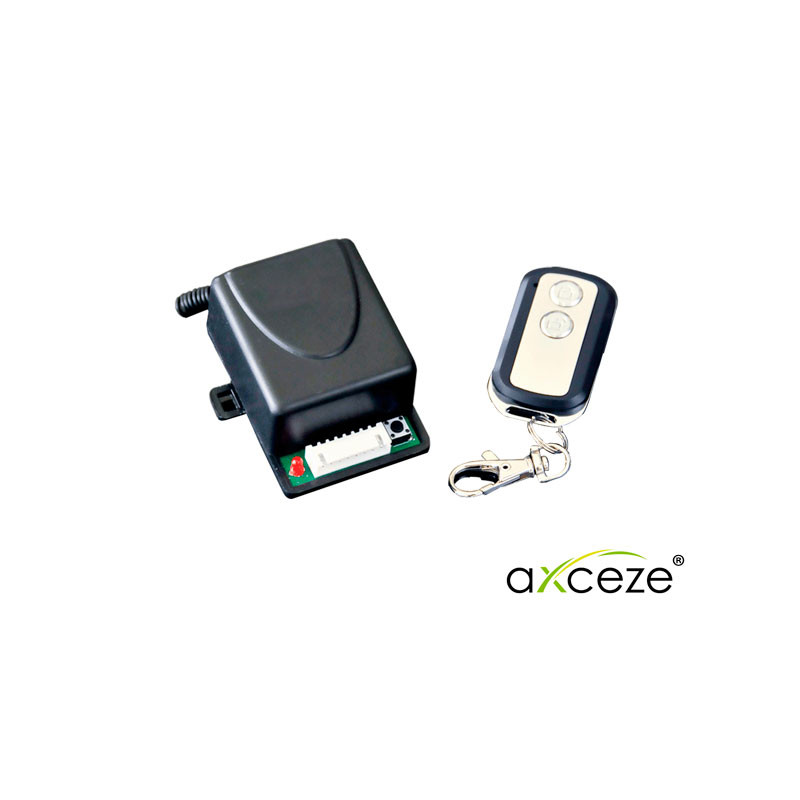 RECEPTOR INALAMBRICO CON CONTROL REMOTO AXCEZE AX-REC12 433.92MHZ CON SALIDA DE SIRENA PARA AVISOS DE APERTURA Y CIERRE SOPORTA 