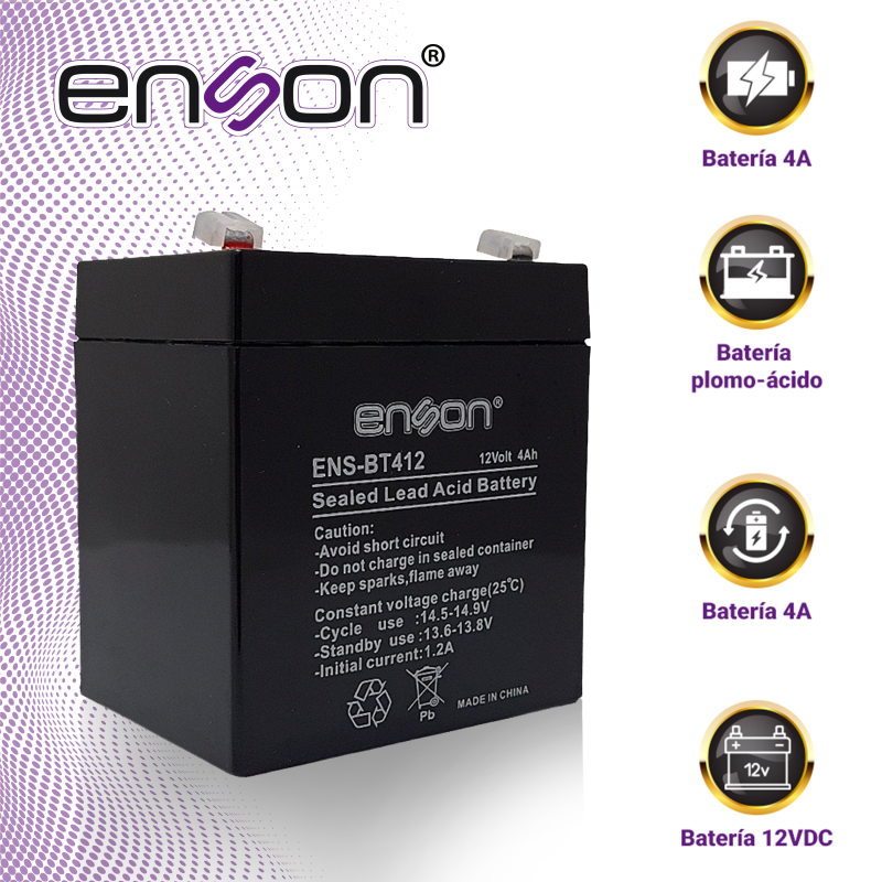 Batería de respaldo sellada 12VDC 4A ENSON ENS-BT412