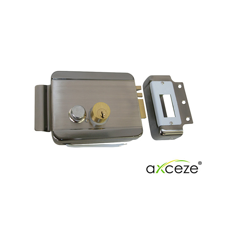 Cerradura electromecánica Orientación derecha Instalación sobreponer Apertura interna por botón AXCEZE AX-LOCKR